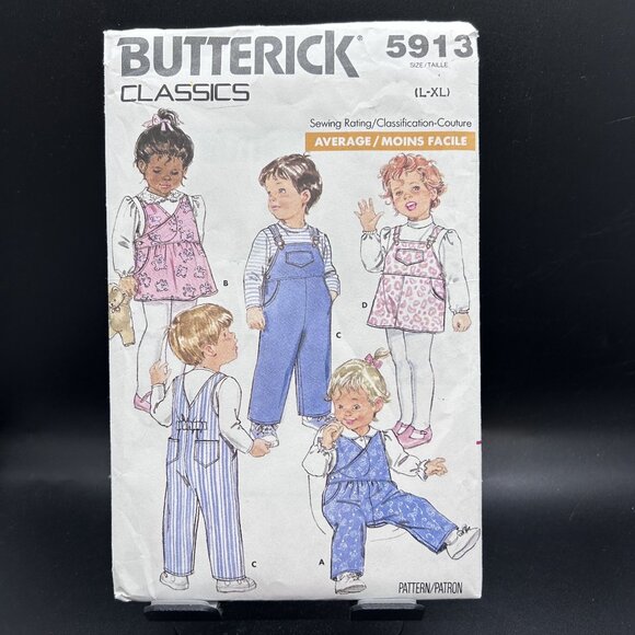 Butterick Classics 5913 “Infants Overalls & Jumper”(L-XL)Sewing Pattern Uncut FF - Picture 1 of 5